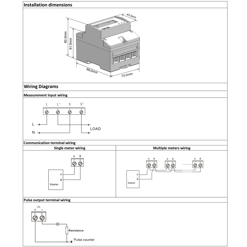 Dac4121c DIN-skinne AC Enkeltfaset WiFi Multi-Tarif Funktion Energimåler