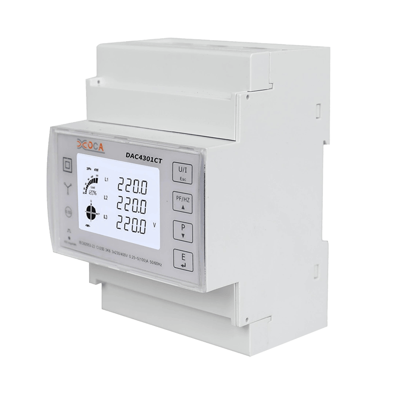 Dac4301CT DIN-skinne AC trefaset med transformatorenergimåler