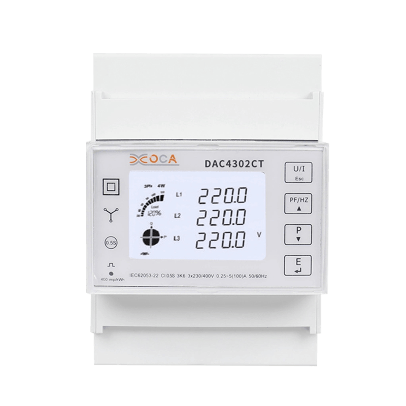 Dac4302CT DIN-skinne AC trefaset intelligent energimåler