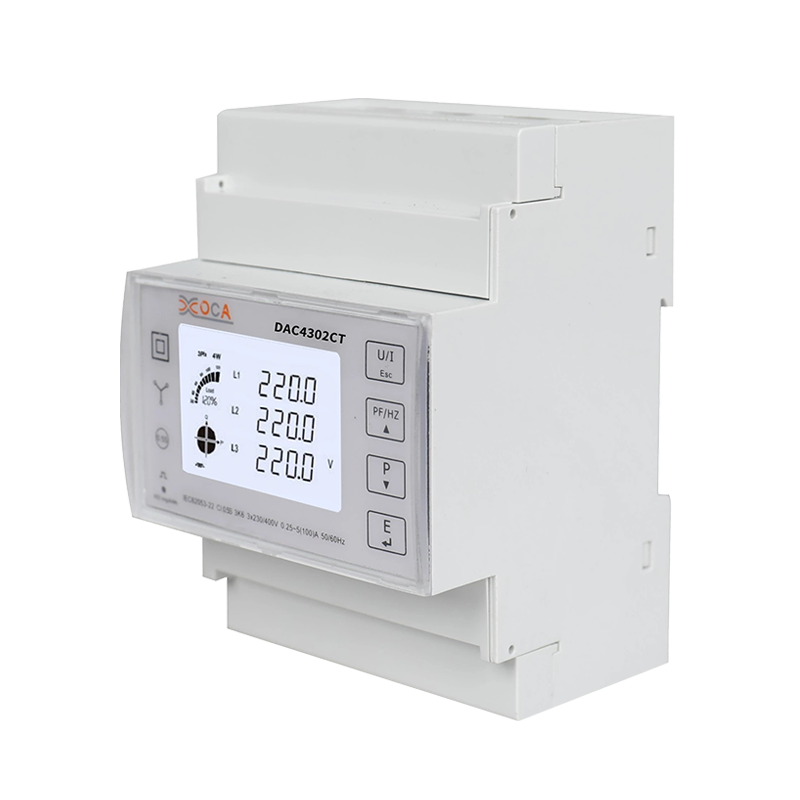 Dac4302CT DIN-skinne AC Trefaset Modbus Smart Energy Meter Multimeter