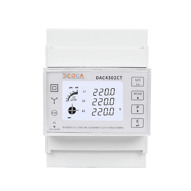 Dac4302CT DIN-skinne AC Trefaset Modbus Smart Energy Meter Multimeter