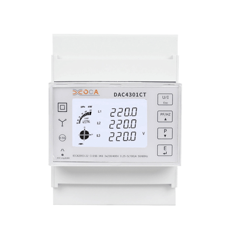 Dac4301CT DIN Rail CT trefaset Modbus strømmåler