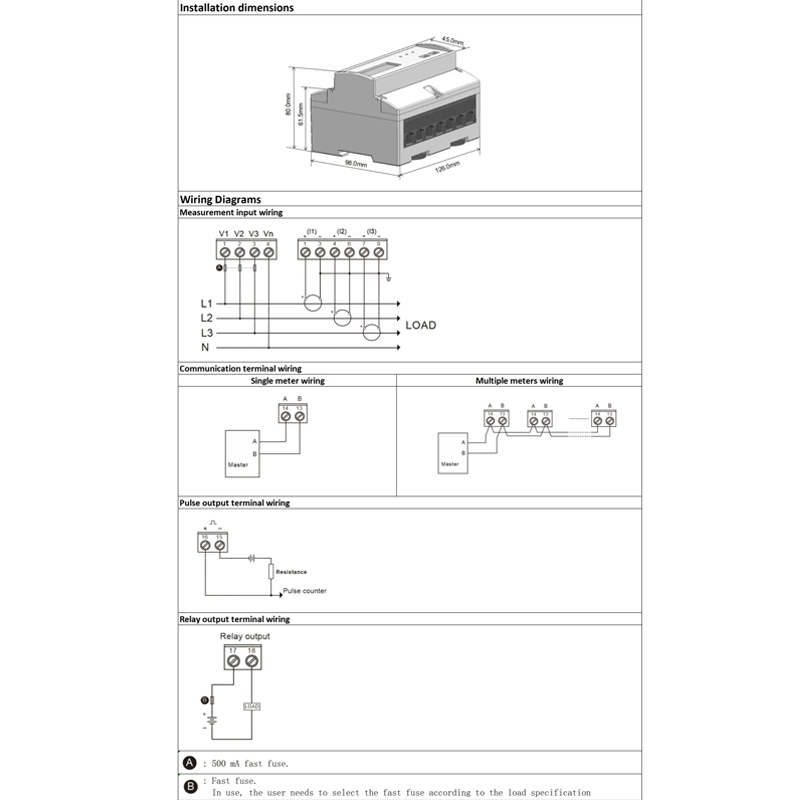 Dac7321C-CT DIN-skinne trådløs med CT elektronisk smart energimåler