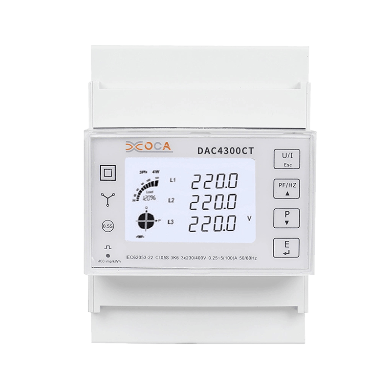 Dac4300CT DIN Skinne Smart Elektricitet Energimåler Multimeter