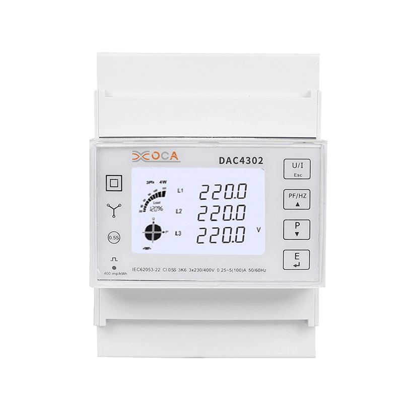 Dac4302 DIN-skinne AC trefaset 2t elmåler