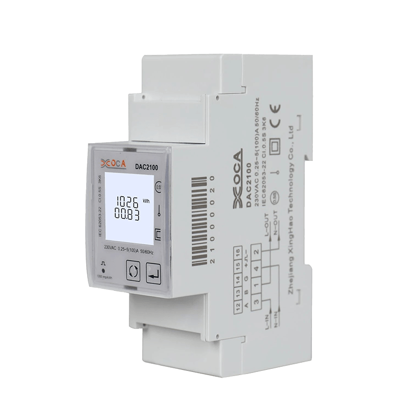 Dac2100 DIN-skinne Enkeltfaset Smart Modbus Power Meter