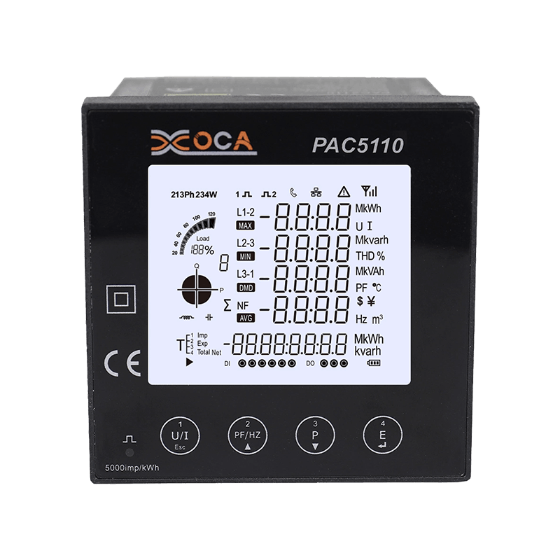 PAC5110 3-faset digital LCD el-panel strømmåler